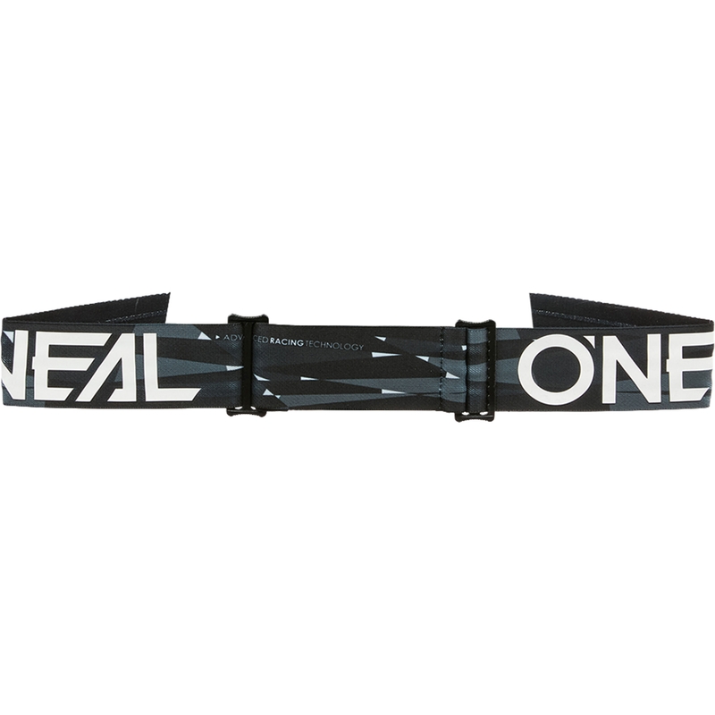 Ochelari motocross O´Neal B-33 Ictus negru-alb (plexiglas oglindit argintiu)