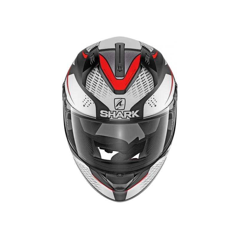 Cască integrală SHARK RIDILL 1.2 Stratom Mat gri-alb-roșu