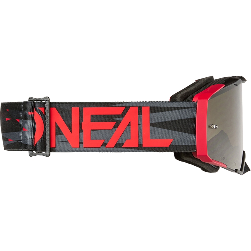 Ochelari motocross O´Neal B-33 Ictus negru-roșu (plexiglas gri)