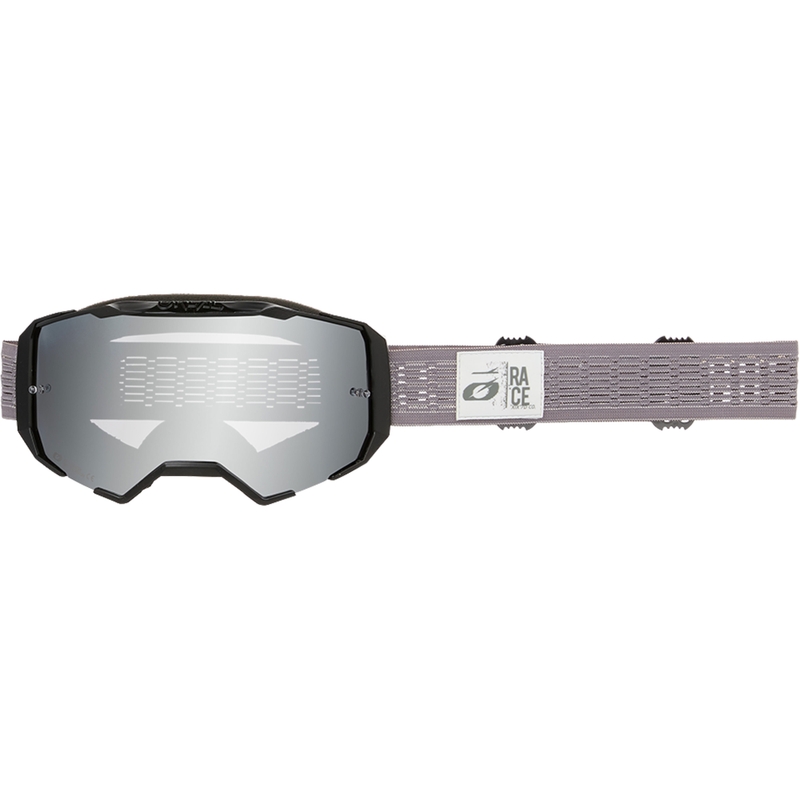 Ochelari motocross O´Neal B-22 Static gri (plexiglas oglindit argintiu)