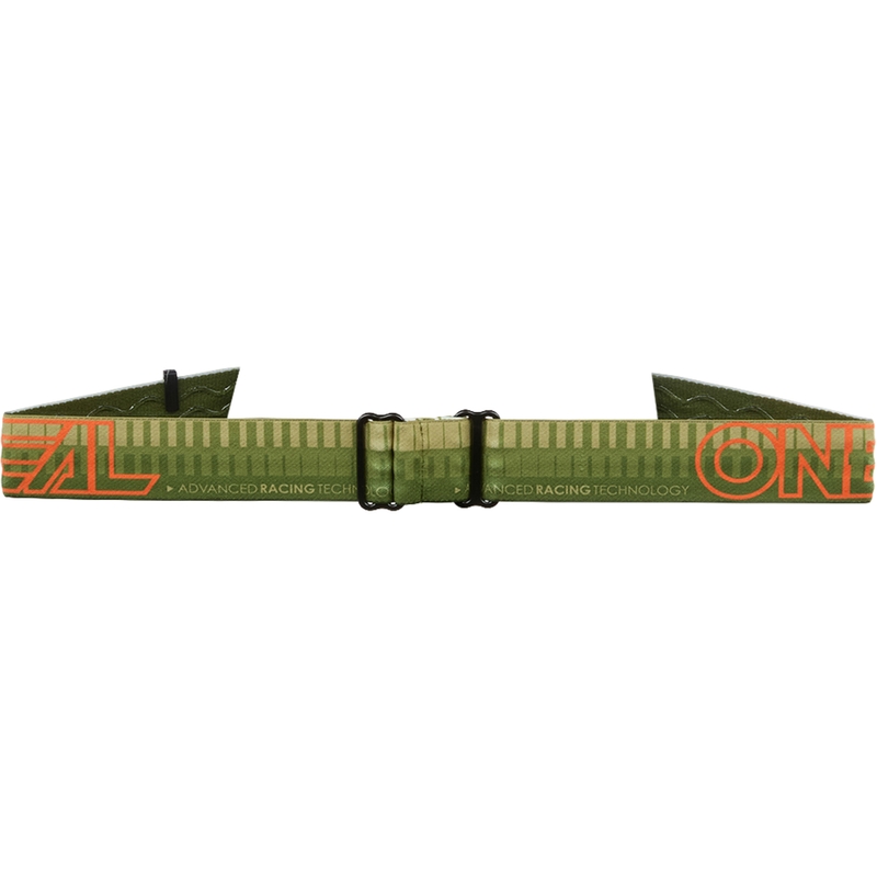 Ochelari motocross O´Neal B-10 Striped verde-portocaliu (plexiglas transparent)