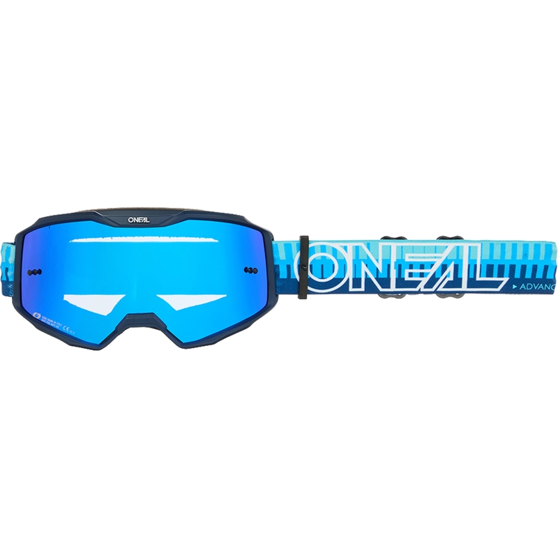 Ochelari motocross O´Neal B-10 Striped blue (plexiglas iridium blue)