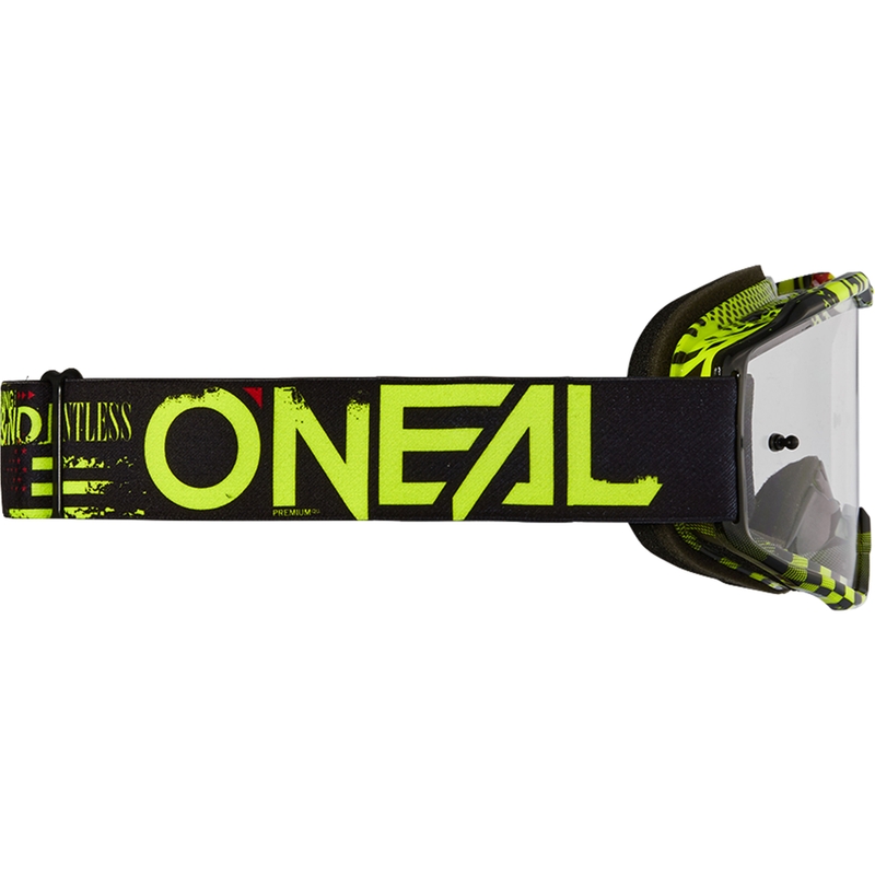 Ochelari motocross O´Neal B-10 Attack negru-galben (plexiglas transparent)