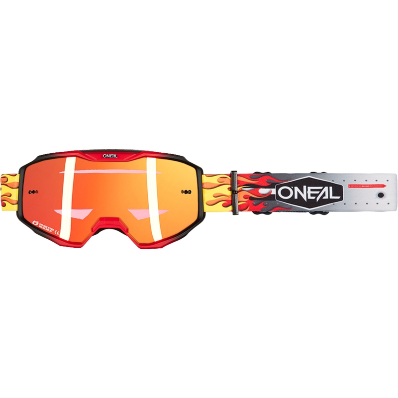 Ochelari motocross O´Neal B-10 HR multicolori (plexiglas roșu iridiu)