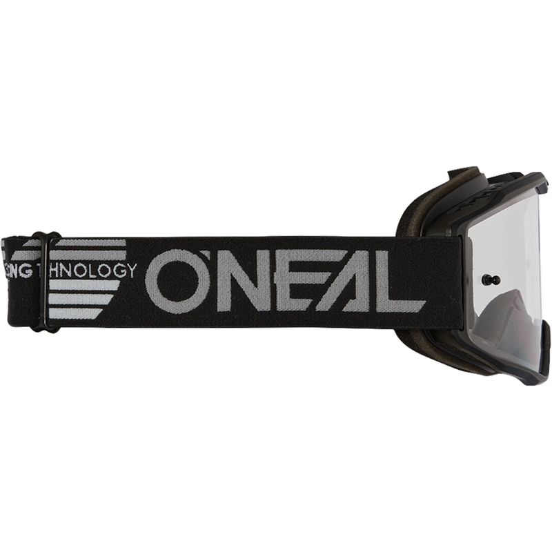 Ochelari motocross O´Neal B-10 Negru solid (plexiglas argintiu oglindă)
