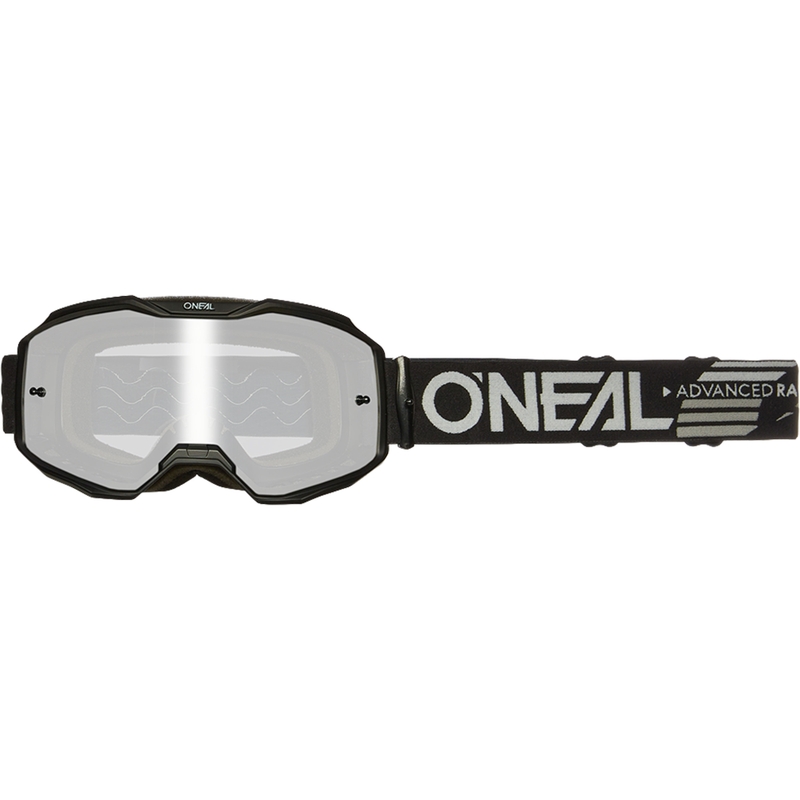 Ochelari motocross O´Neal B-10 Negru solid (plexiglas argintiu oglindă)