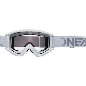Ochelari motocross O´Neal B-Zero albi (plexiglas transparent)
