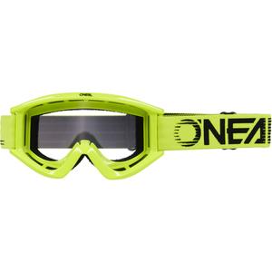 Ochelari motocross O´Neal B-Zero galben fluo (plexiglas transparent)
