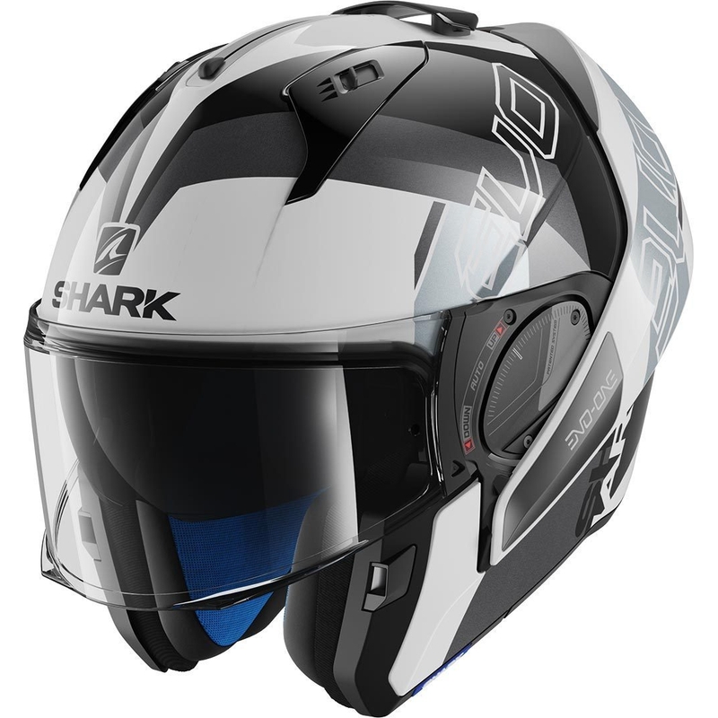 Cască de protecție cu clapetă SHARK EVO-ONE 2 Slasher negru-alb-argintiu