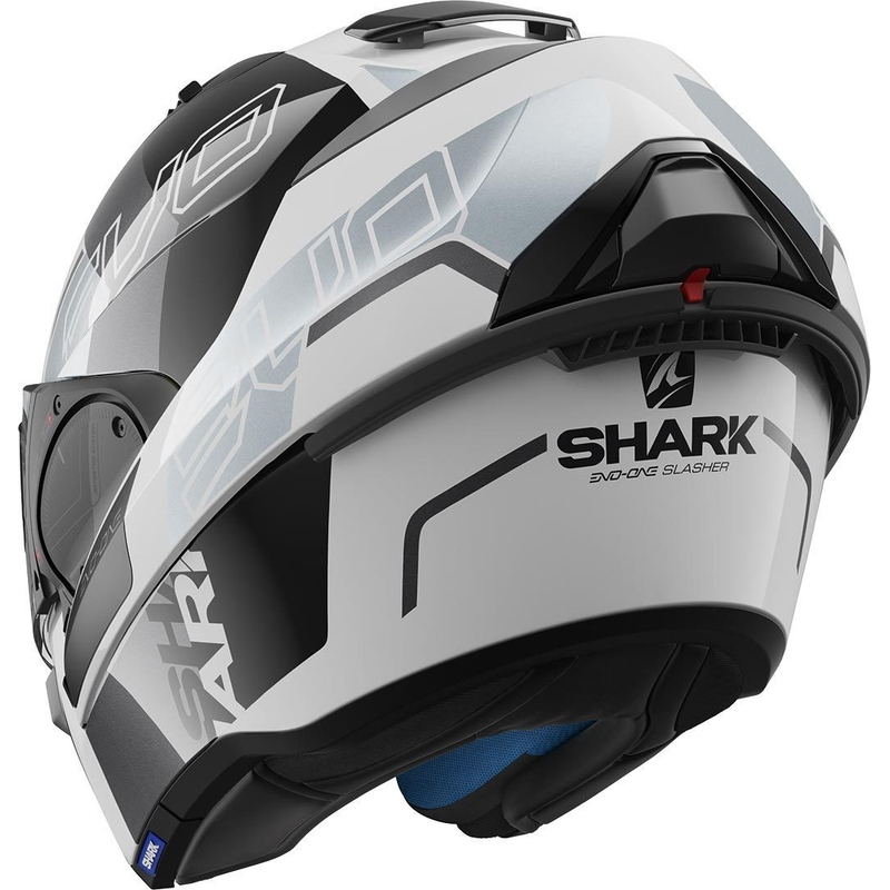 Cască de protecție cu clapetă SHARK EVO-ONE 2 Slasher negru-alb-argintiu