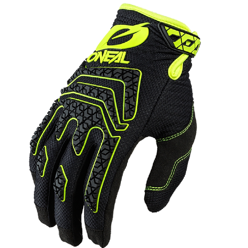 Mănuși motocross O'Neal Sniper Elite negru-galben fluo
