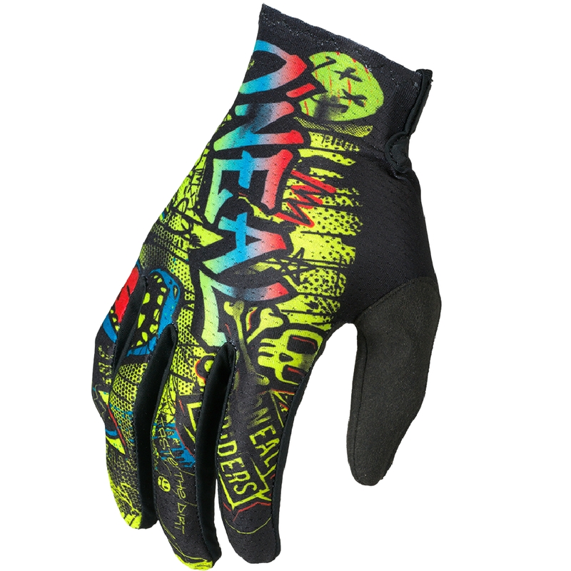 Mănuși Motocross O'Neal Matrix Rancid pentru Copii Negru-Galben Fluo