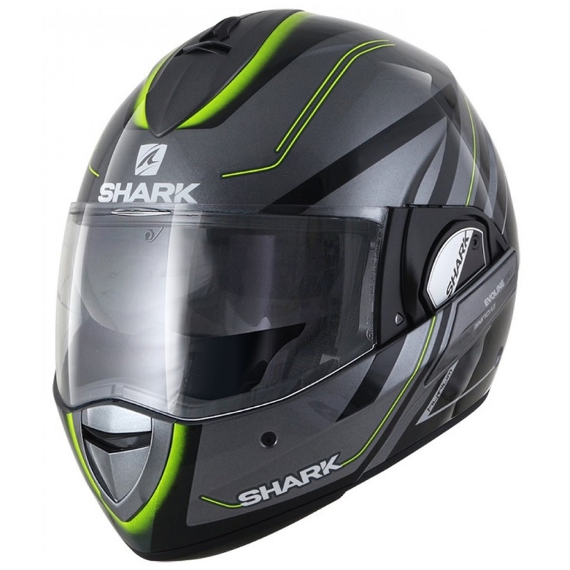 Casca pliabilă SHARK EVOLINE 3 Hyrium Mat Grey-Negru-Galben Vânzare lichidare