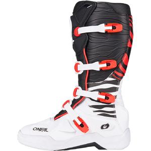 Ghete motocross O'Neal 3SRS Zebra negru-alb-roșu