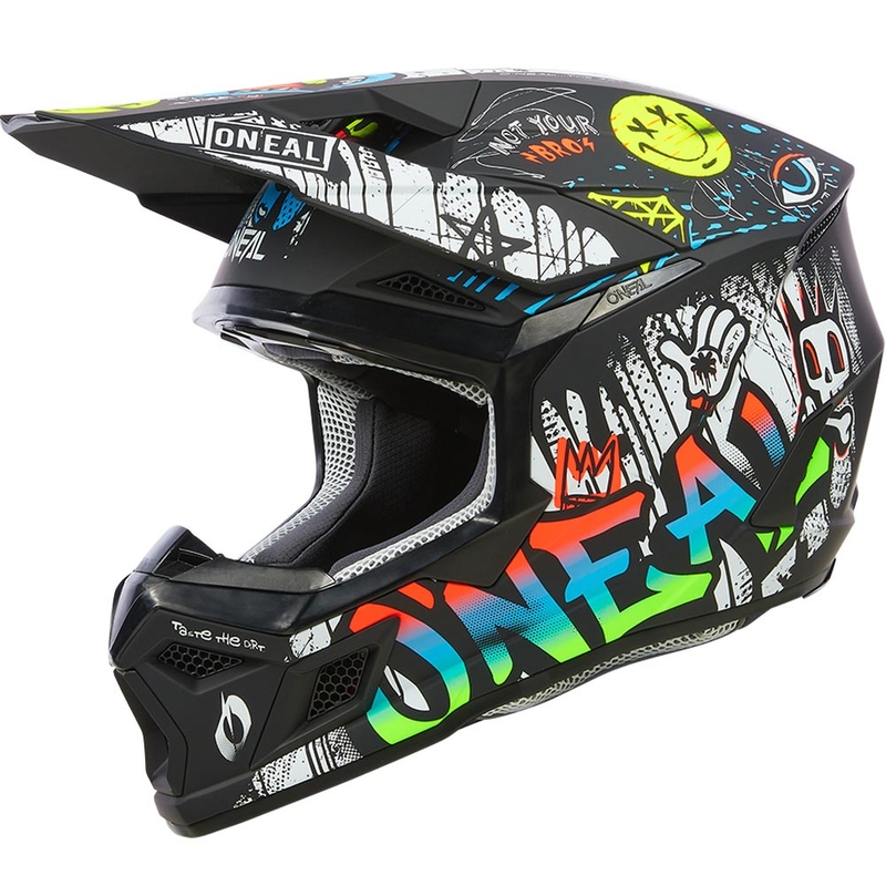 Cască motocross pentru copii O'Neal 3SRS Rancid negru-alb