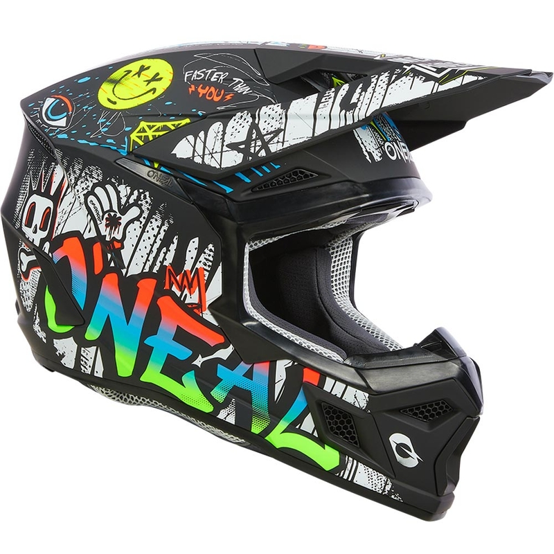 Cască motocross pentru copii O'Neal 3SRS Rancid negru-alb