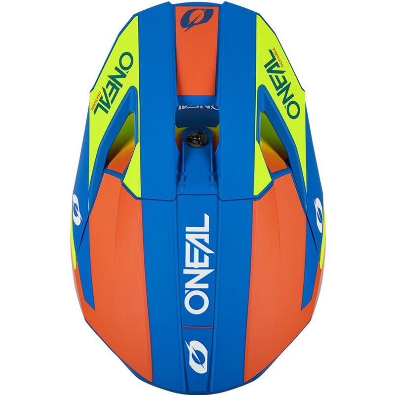 Cască motocross pentru copii O'Neal 3SRS Solid albastru mat-galben fluo