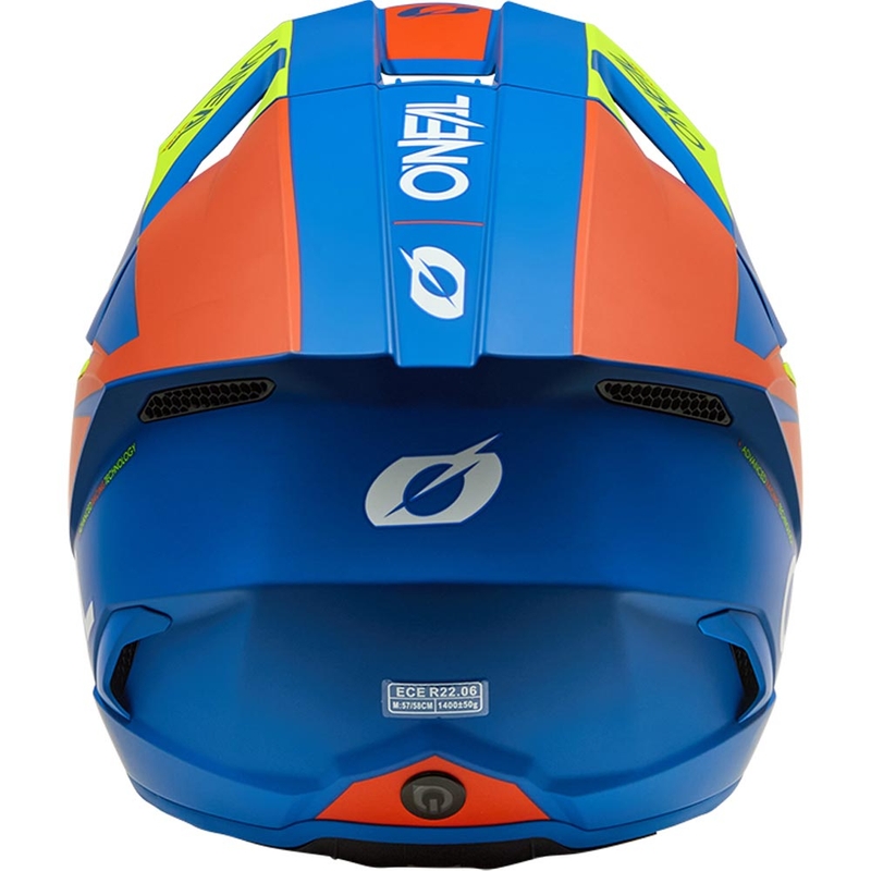 Cască motocross pentru copii O'Neal 3SRS Solid albastru mat-galben fluo