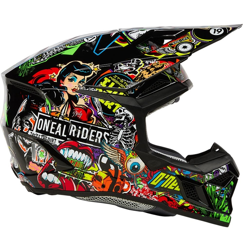 Cască motocross pentru copii O'Neal 3SRS Crank mată multicoloră