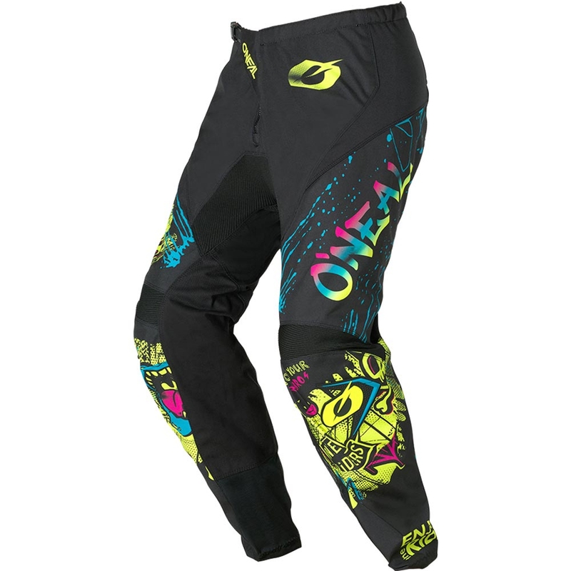 Pantaloni Motocross O'Neal Element Rancid pentru Copii Negru-Galben Fluo