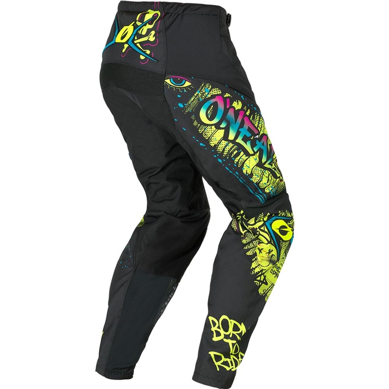 Pantaloni Motocross O'Neal Element Rancid pentru Copii Negru-Galben Fluo