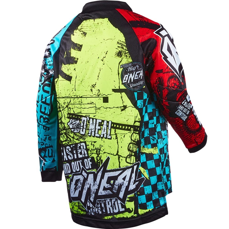 Tricou motocross O'Neal Element Wild pentru copii, multicolor