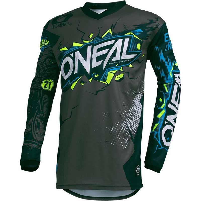 Tricou motocross O'Neal Element Villain pentru copii, gri