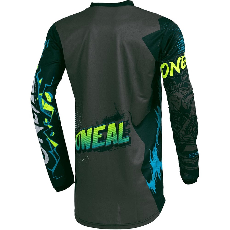 Tricou motocross O'Neal Element Villain pentru copii, gri