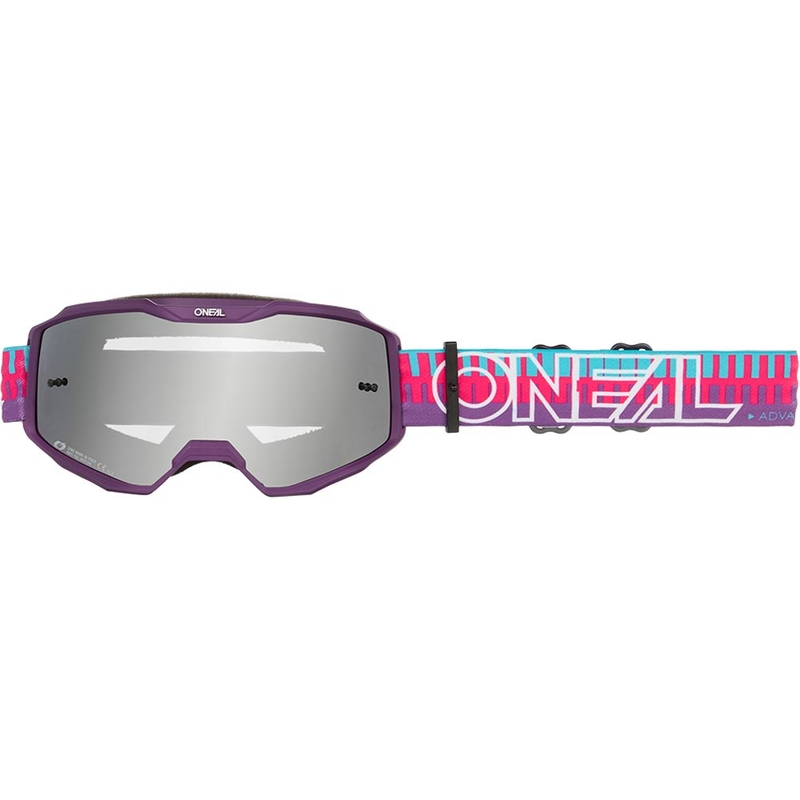 Ochelari de motocross O'Neal B-10 Striped pentru copii, roz-violet