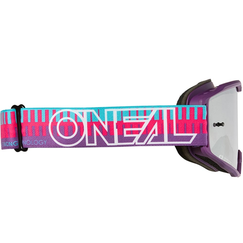 Ochelari de motocross O'Neal B-10 Striped pentru copii, roz-violet