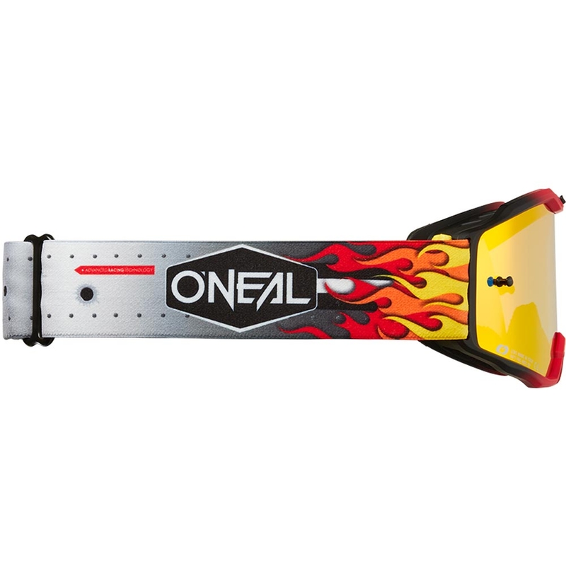 Ochelari de motocross pentru copii O'Neal B-10 HR multicolori cu plexiglas roșu iridiu