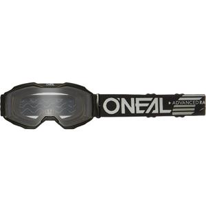Ochelari de motocross O'Neal B-10 Solid pentru copii, negri, cu lentilă transparentă