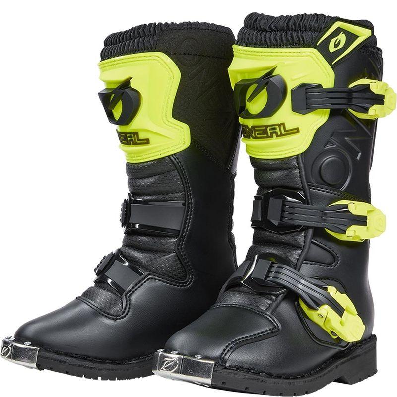 Ghete Motocross O'Neal Rider PRO pentru Copii Negru-Galben Fluo