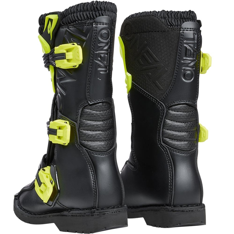 Ghete Motocross O'Neal Rider PRO pentru Copii Negru-Galben Fluo