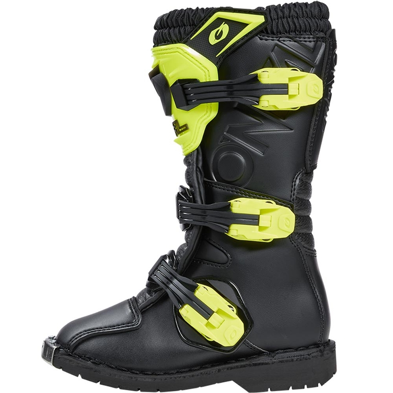 Ghete Motocross O'Neal Rider PRO pentru Copii Negru-Galben Fluo