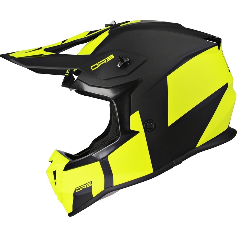 Cască de motocros Lazer OR-3 Rocky negru-galben-fluo