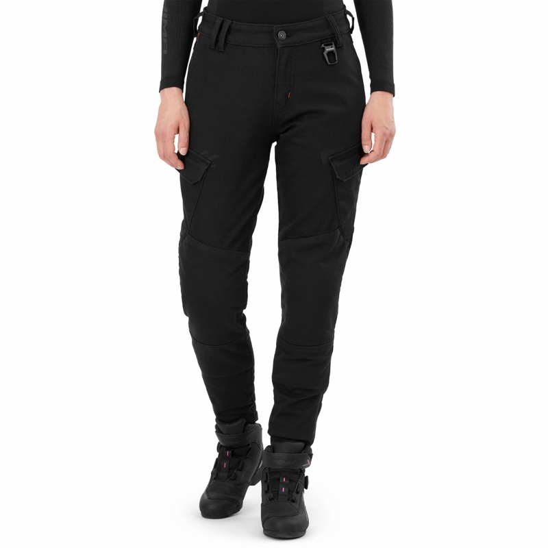 Blugi motociclisți crop pentru femei Shima Recon negri