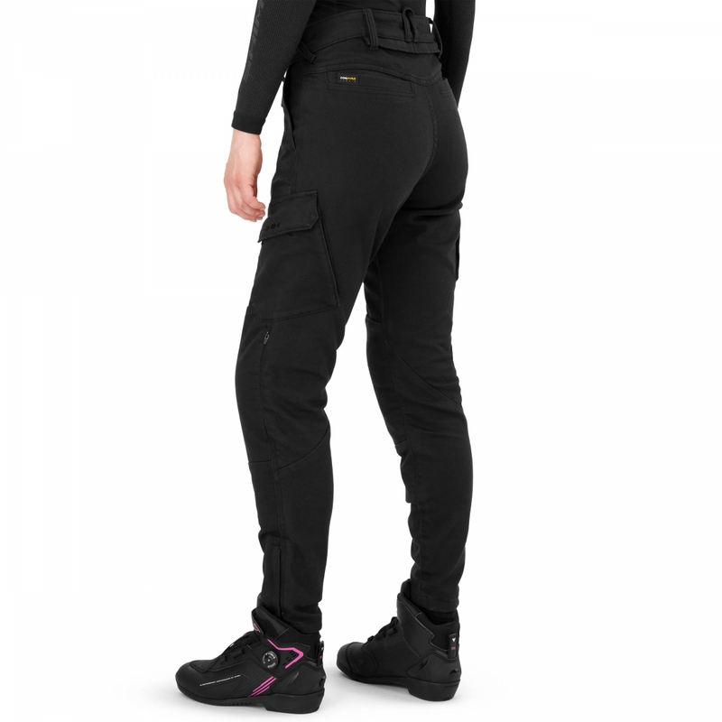 Blugi motociclisți crop pentru femei Shima Recon negri