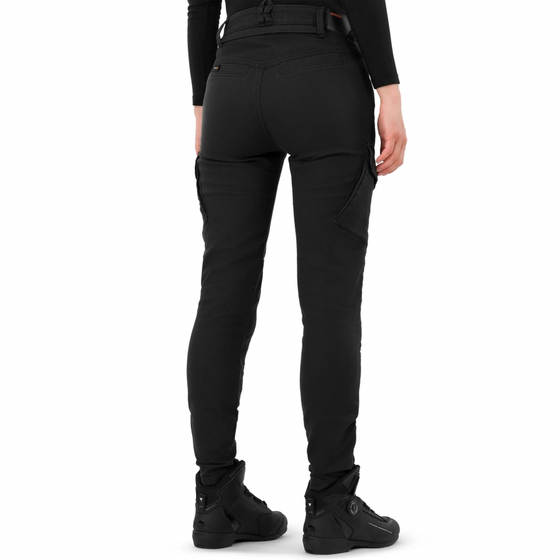 Blugi motociclisți crop pentru femei Shima Recon negri
