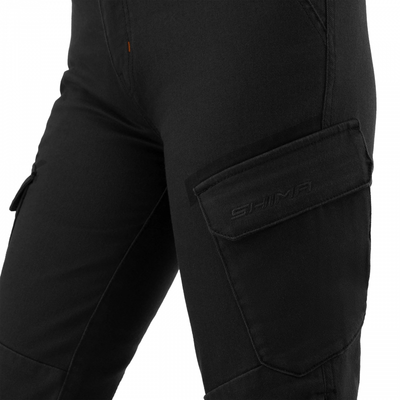Blugi motociclisți crop pentru femei Shima Recon negri