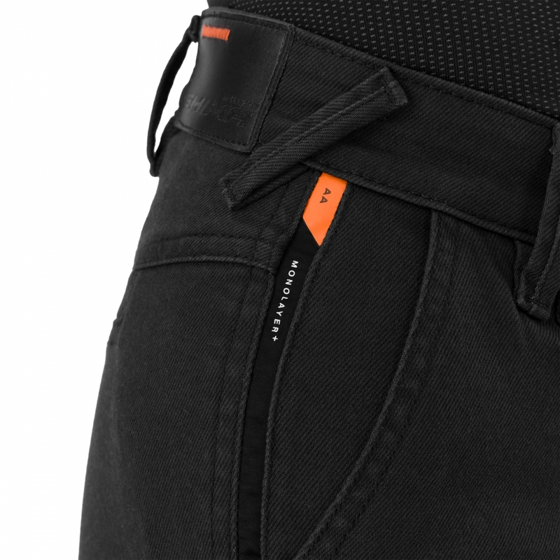 Blugi motociclisți crop pentru femei Shima Recon negri