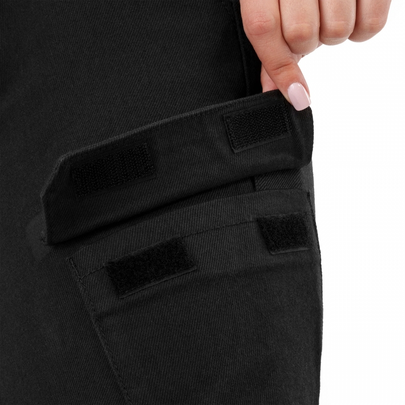 Blugi motociclisți crop pentru femei Shima Recon negri