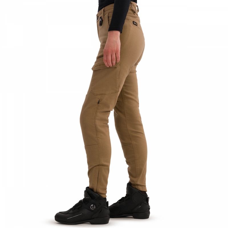 Blugi motociclisți crop pentru femei Shima Recon nisip