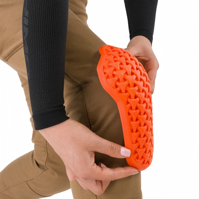 Blugi motociclisți crop pentru femei Shima Recon nisip