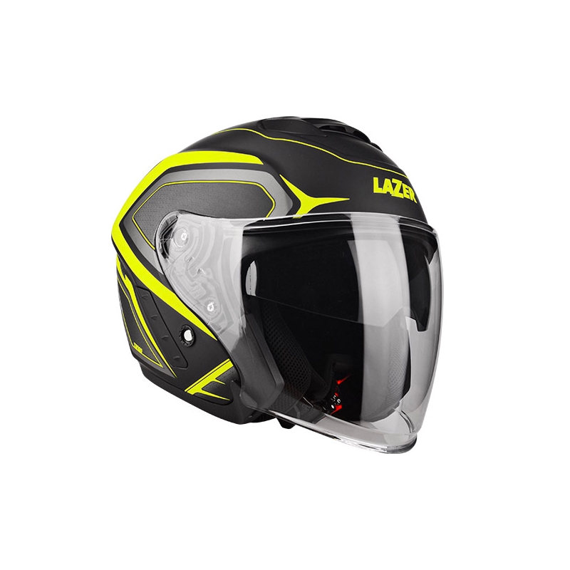 Cască de motocicletă deschisă Lazer Tango Hexa negru-fluo galben lichidare