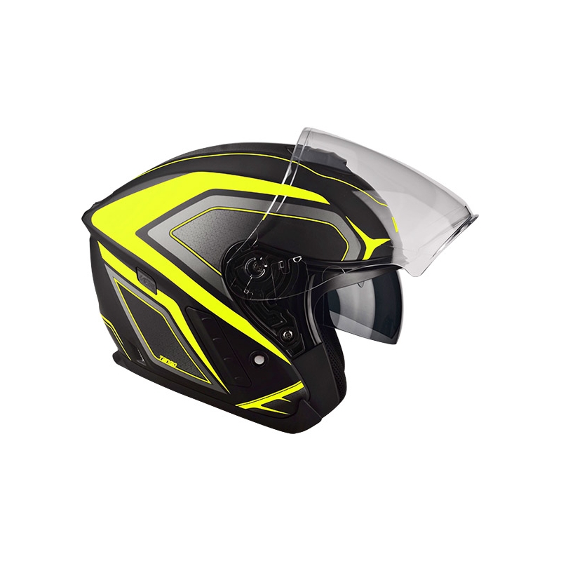 Cască de motocicletă deschisă Lazer Tango Hexa negru-fluo galben lichidare