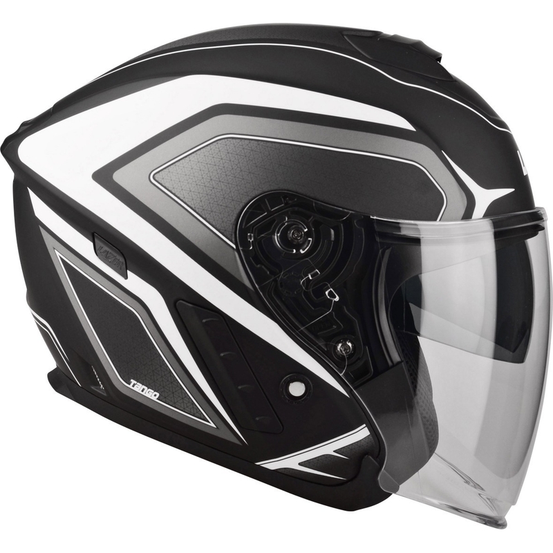 Cască de motocicletă deschisă Lazer Tango Hexa negru și alb