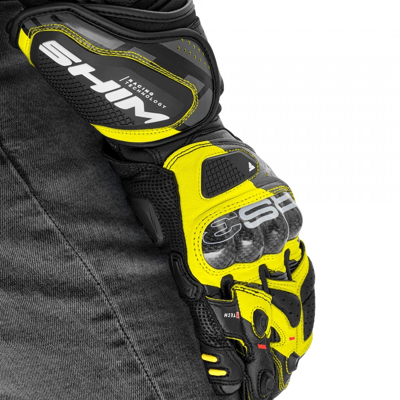 Mănuși de motocicletă Shima RS-3 galben fluo