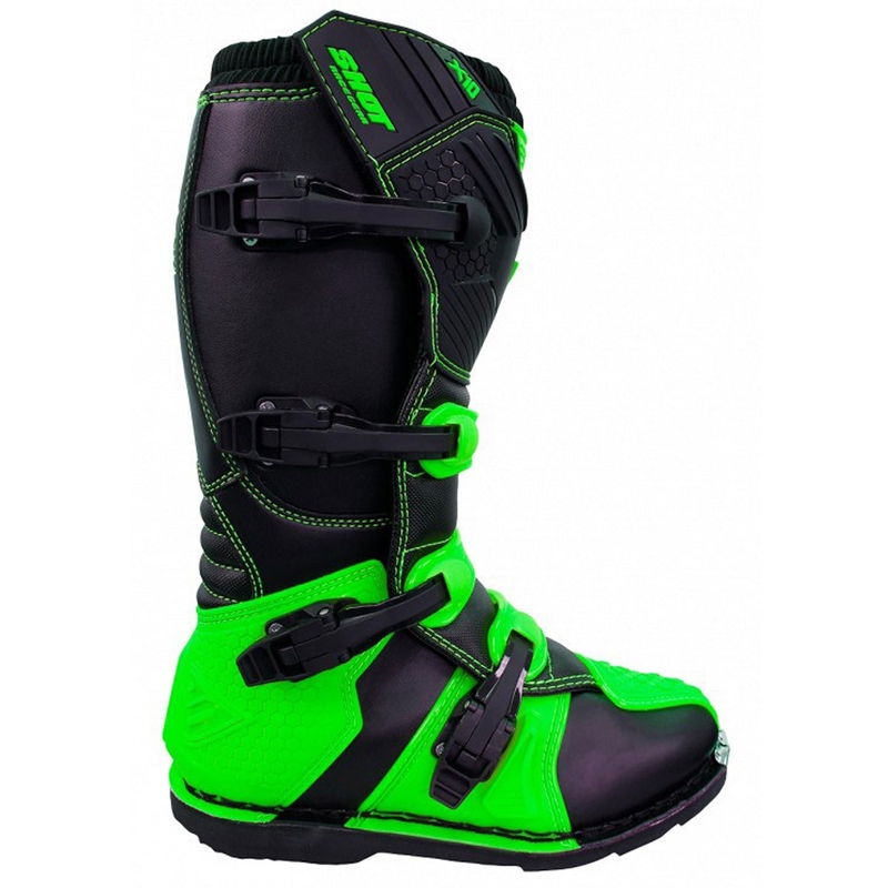 Shot X10 cizme de motocicletă negru-fluo verde
