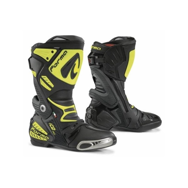Cizme de motocicletă Forma Ice Pro negru-galben-fluo - clasa II